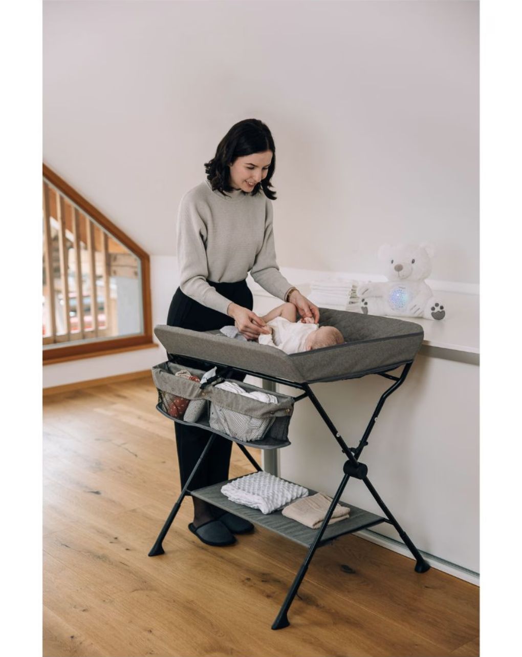 Freeon πτυσσόμενη μεταλλική αλλαξιέρα lia grey, 82092 - Freeon