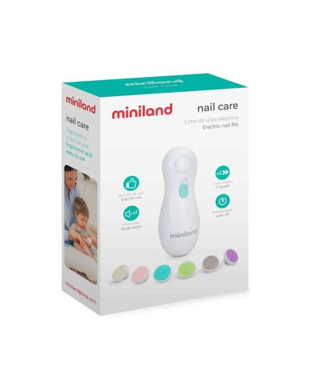 Miniland ηλεκτρική λίμα νυχιών με 6 κεφαλές ml89608 - Miniland