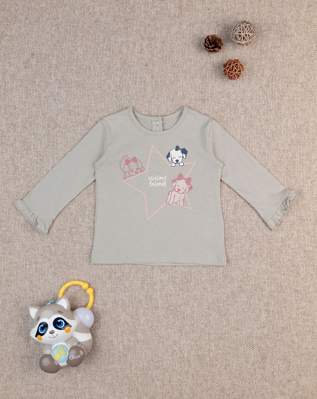 βρεφική μπλούζα λαδί curious friends για κορίτσι