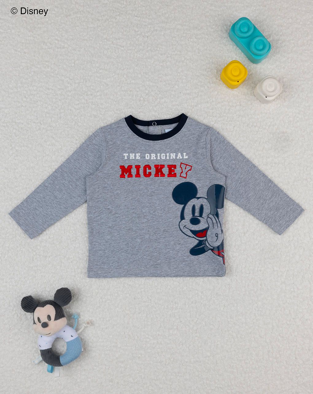 βρεφική μπλούζα γκρι mickey για αγόρι