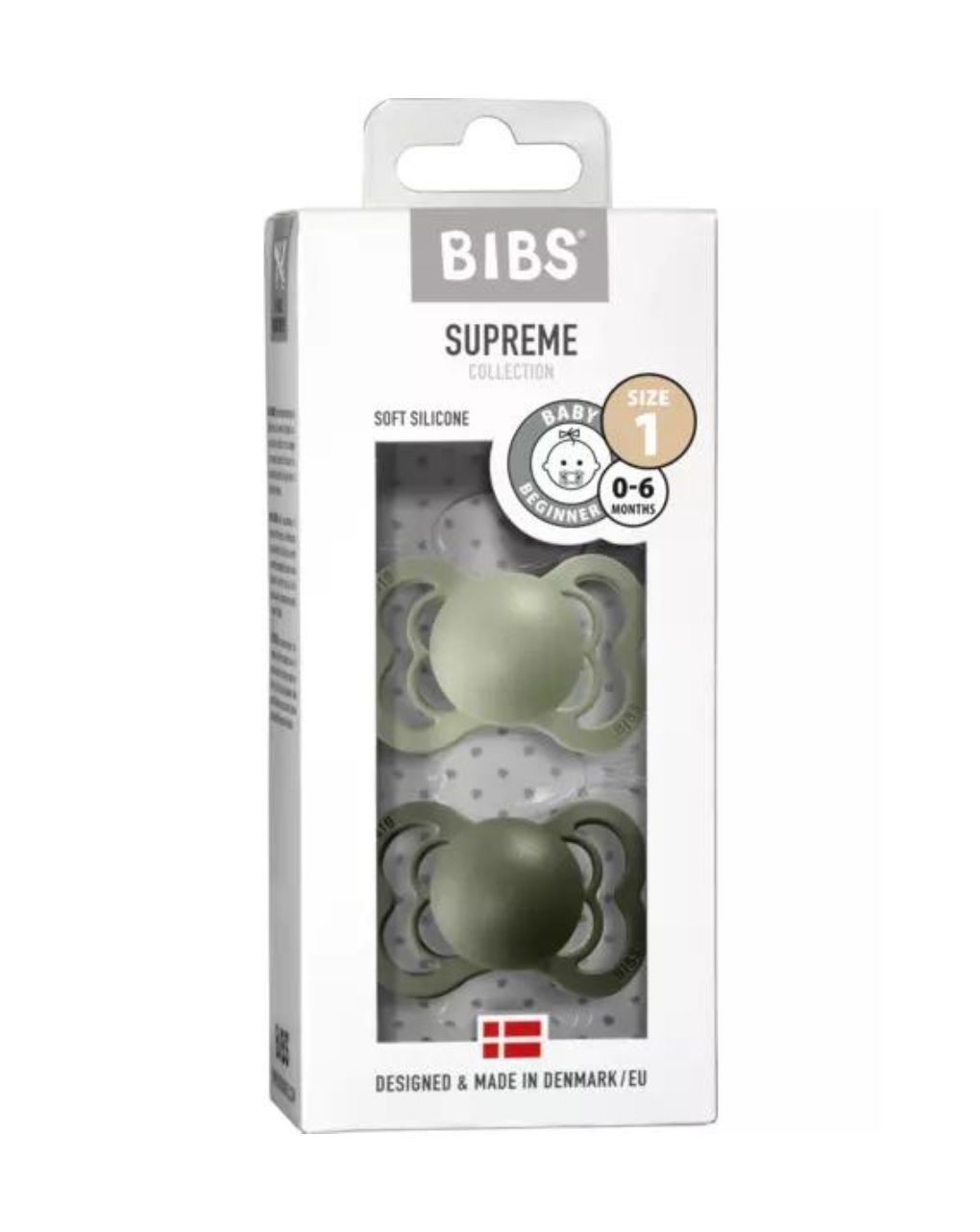 Bibs supreme πιπίλες σιλικόνης 2τμχ (0-6m) sage/hunter green - BIBS