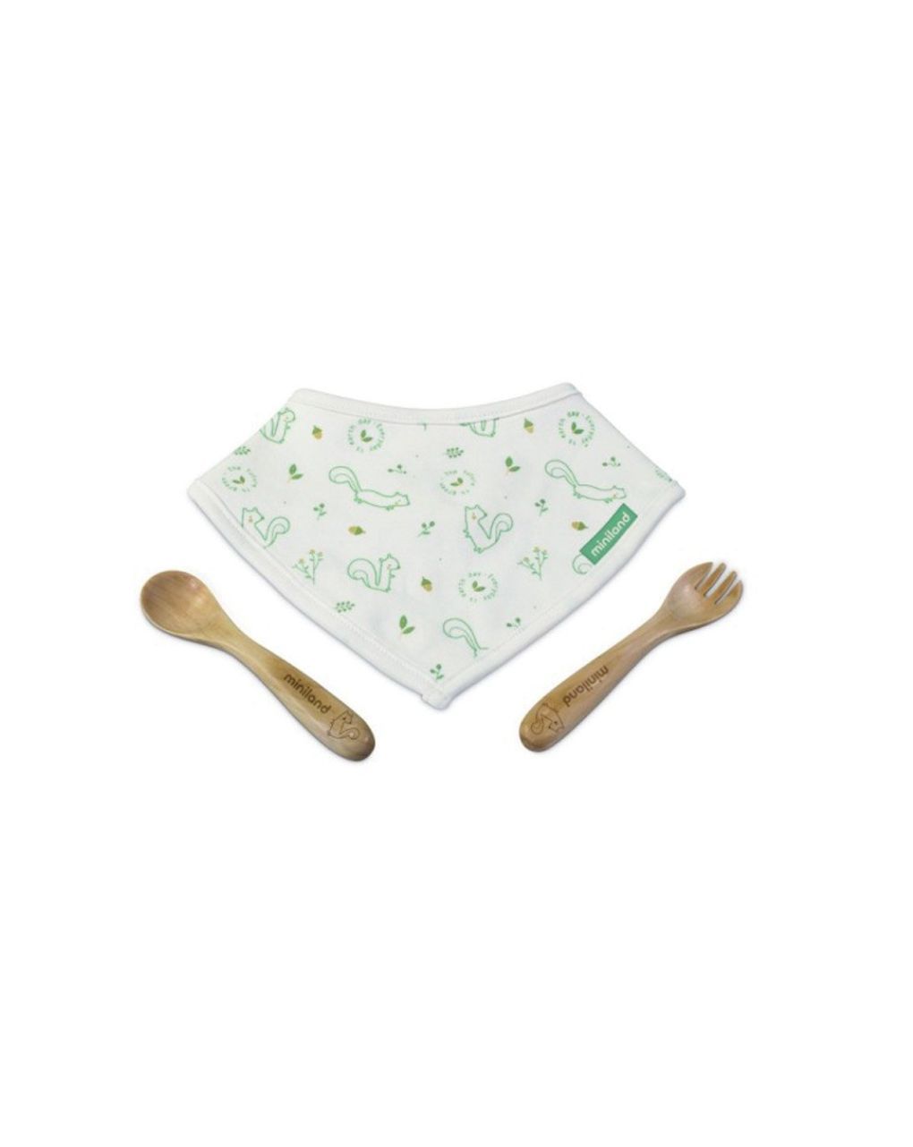 Miniland βρεφικό σετ από bamboo 3τμχ natur picneat chip, ml89316