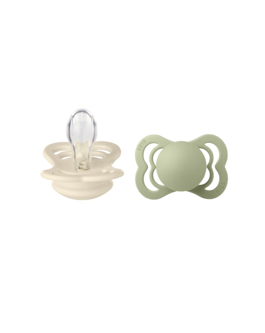 Bibs supreme πιπίλες σιλικόνης 2τμχ (0-6m) ivory/sage - BIBS