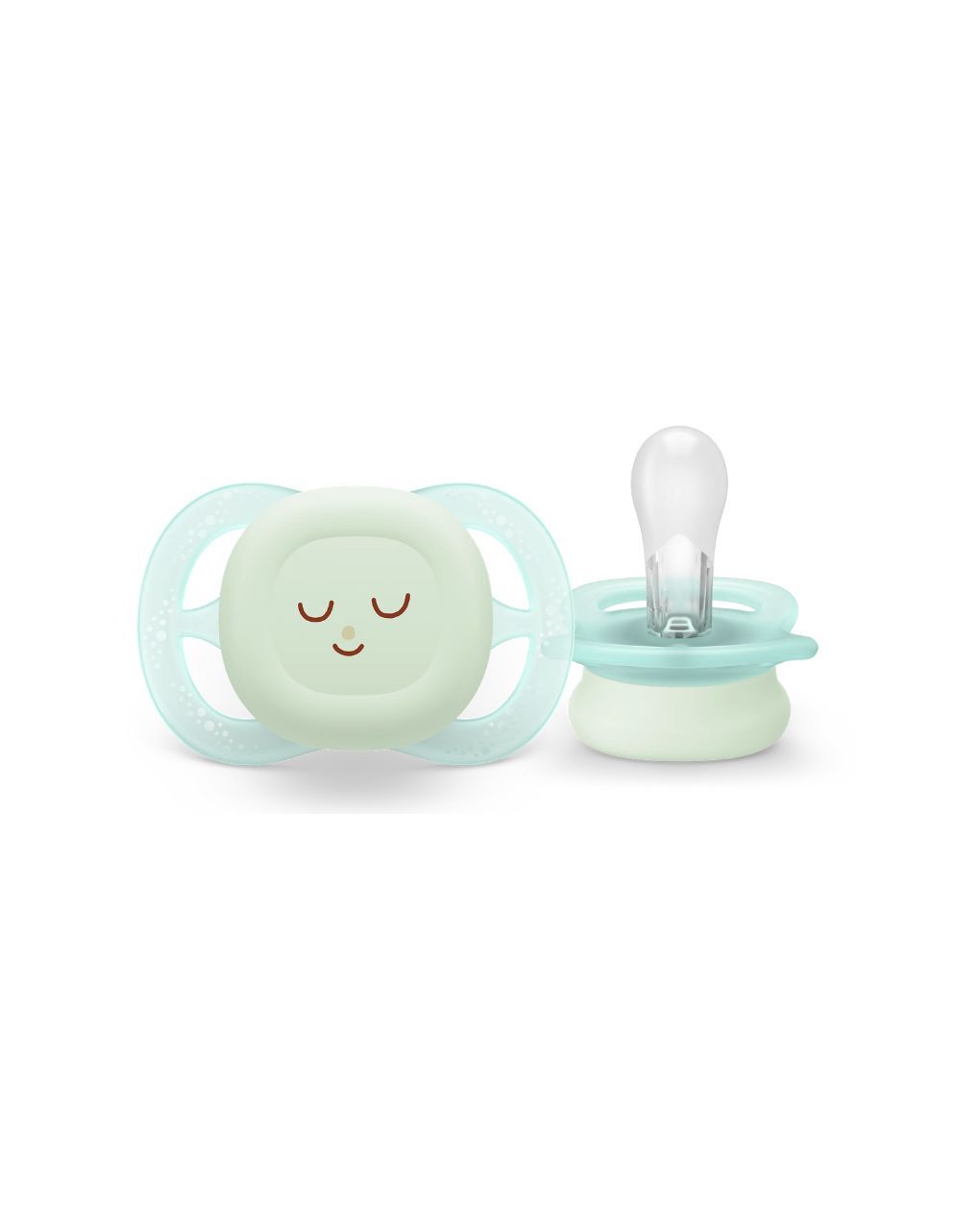 Philips avent πιπίλα σιλικόνης ultra start nighttime 2τμχ 0-2 μηνών πράσινο/μπλε scf075/18 - Philips Avent