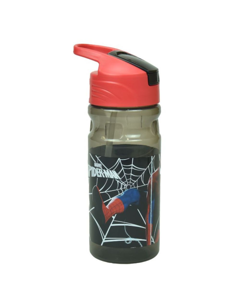 Gim παγούρι πλαστικό flip 500ml spiderman black city, 557-12203