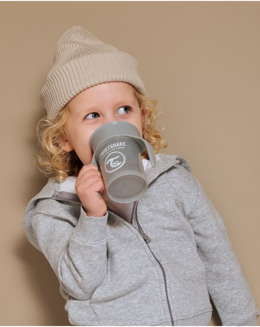 Twistshake κύπελλο spill-free 360° 230ml 6m+ pastel grey 32-08-78930 - Twistshake
