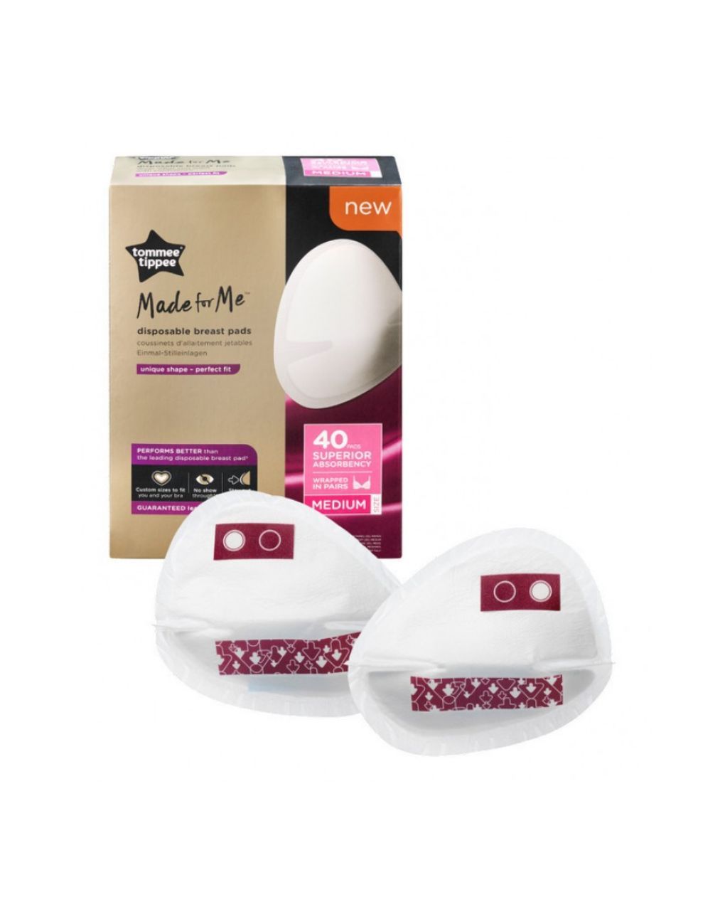 Tommee tippee made for me επιθέματα στήθους μίας χρήσης - medium (40τμχ) 423634 - Tommee Tippee