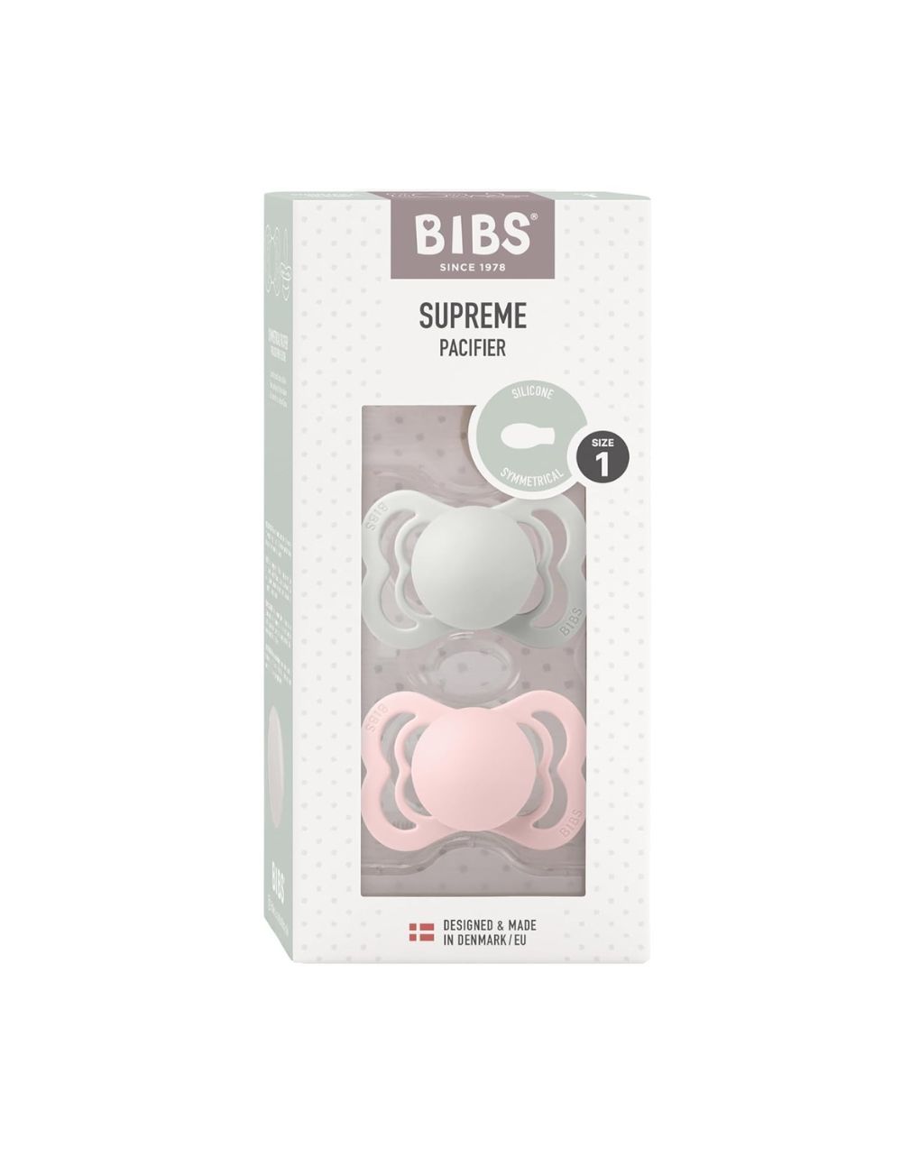 Bibs supreme πιπίλες σιλικόνης 2τμχ (0-6m) haze/blossom - BIBS