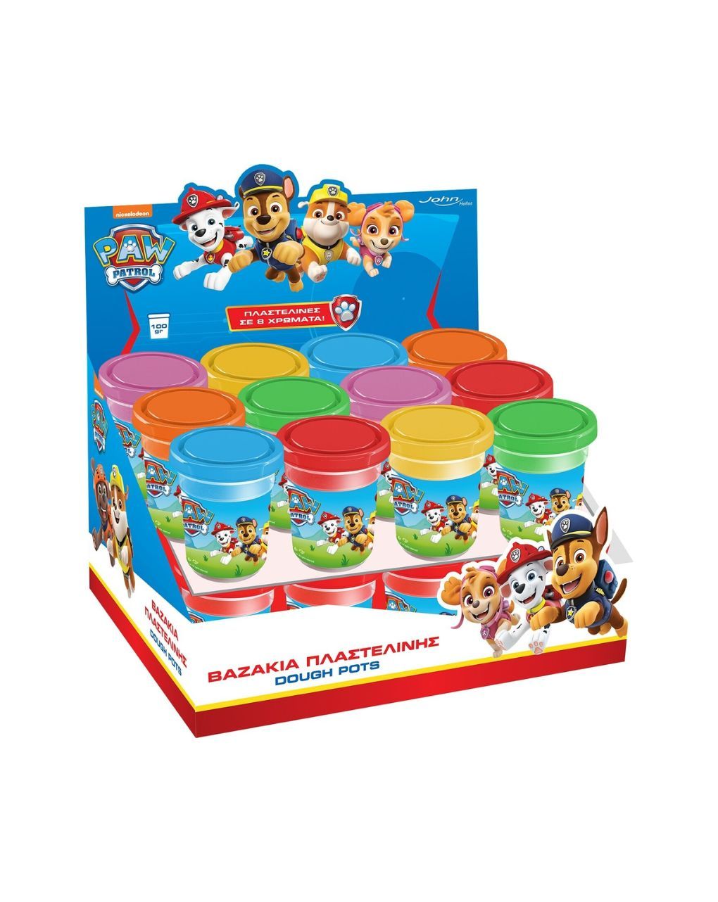 Paw patrol βαζάκι πλαστελίνη 100gr σε 8 σχέδια, 03977pm