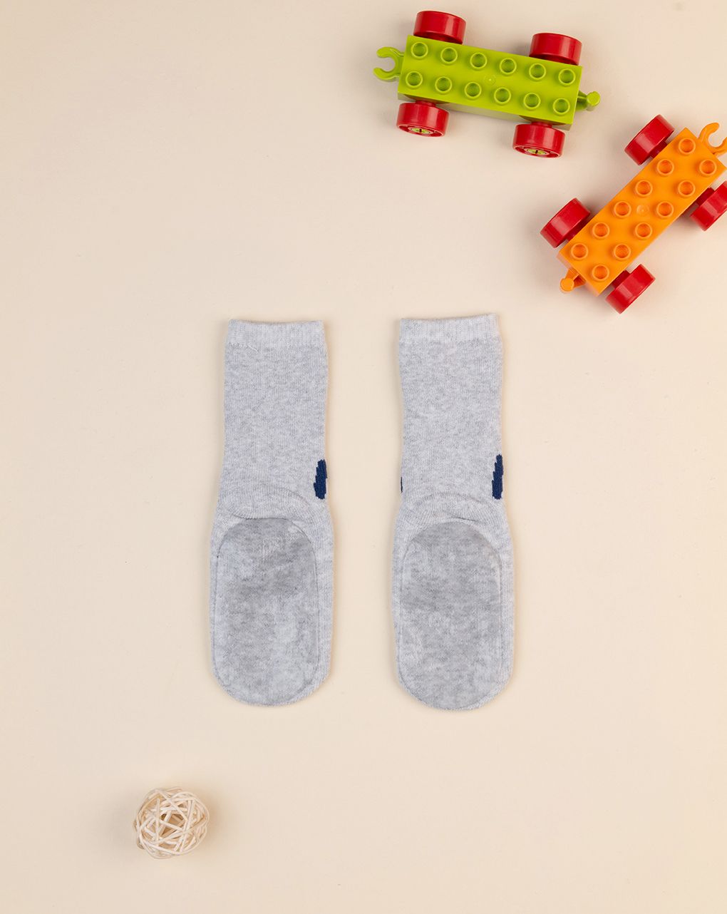 βρεφικές αντιολισθητικές κάλτσες γκρι family για αγόρι - Prénatal