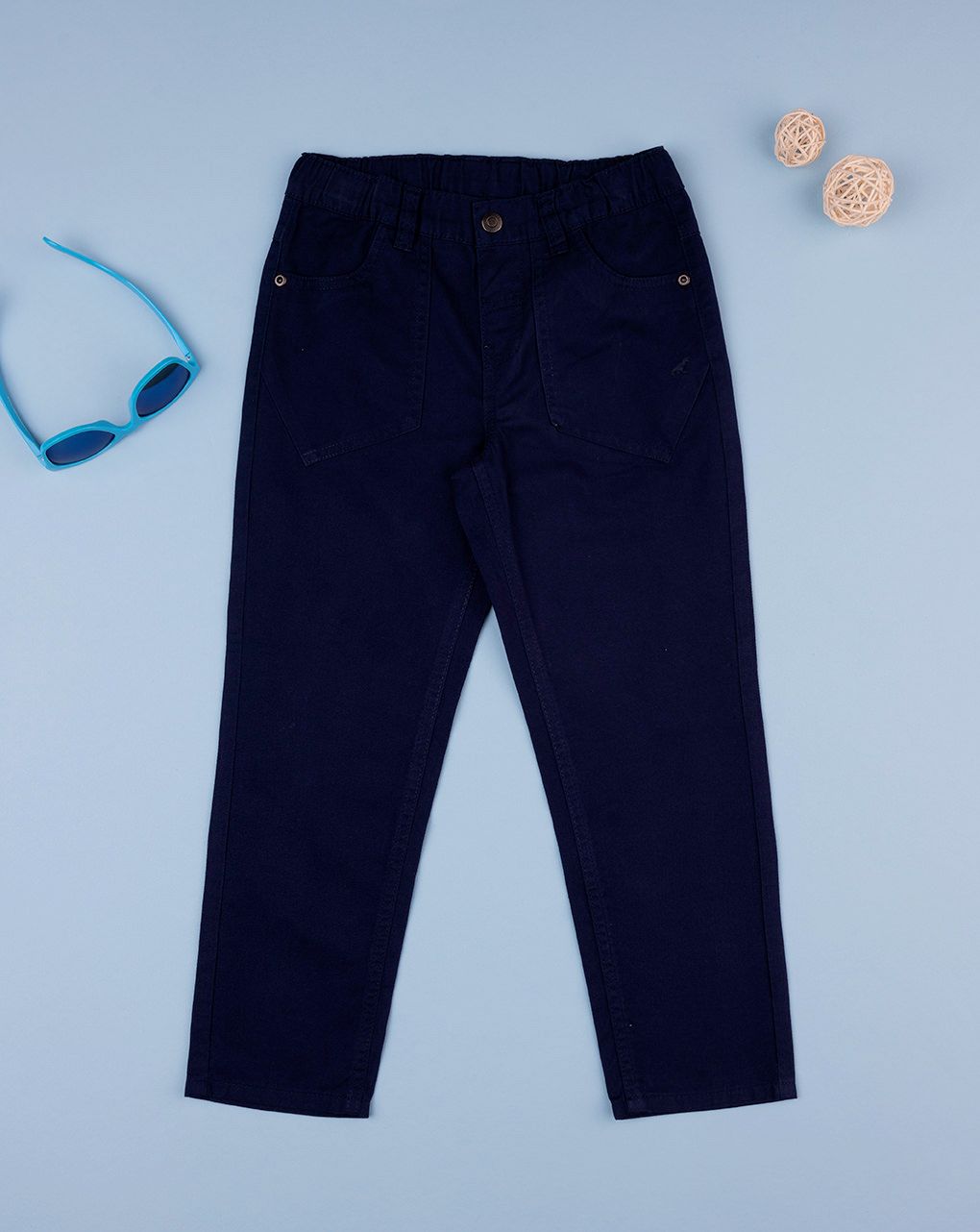 παιδικό παντελόνι twill μπλε για αγόρι