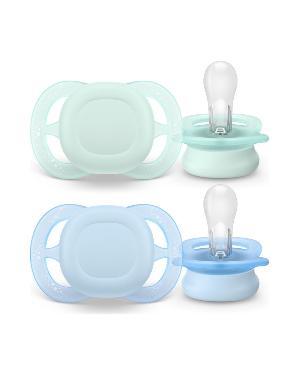 Philips avent πιπίλα ultra start 2τμχ 0-2 μηνών πράσινο/μπλε scf075/02