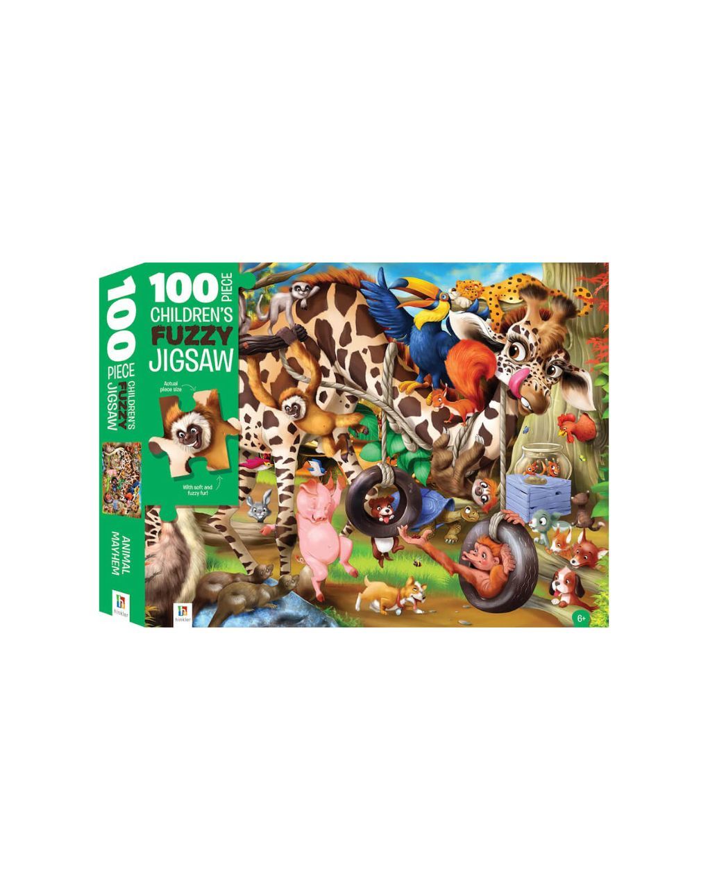 παζλ touch and feel: animal mayhem fuzzy 100 τμχ