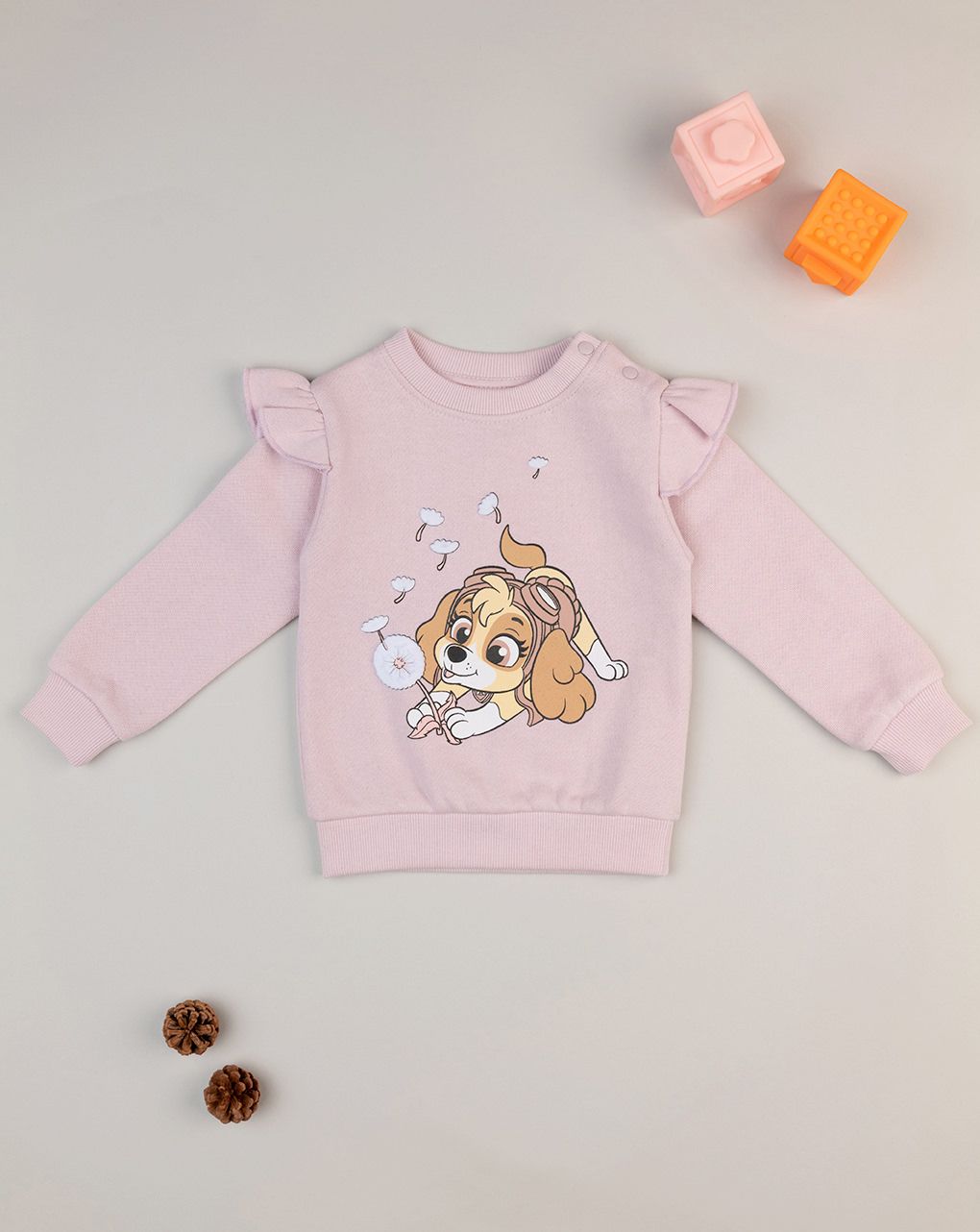 βρεφική μπλούζα φούτερ ροζ paw patrol για κορίτσι