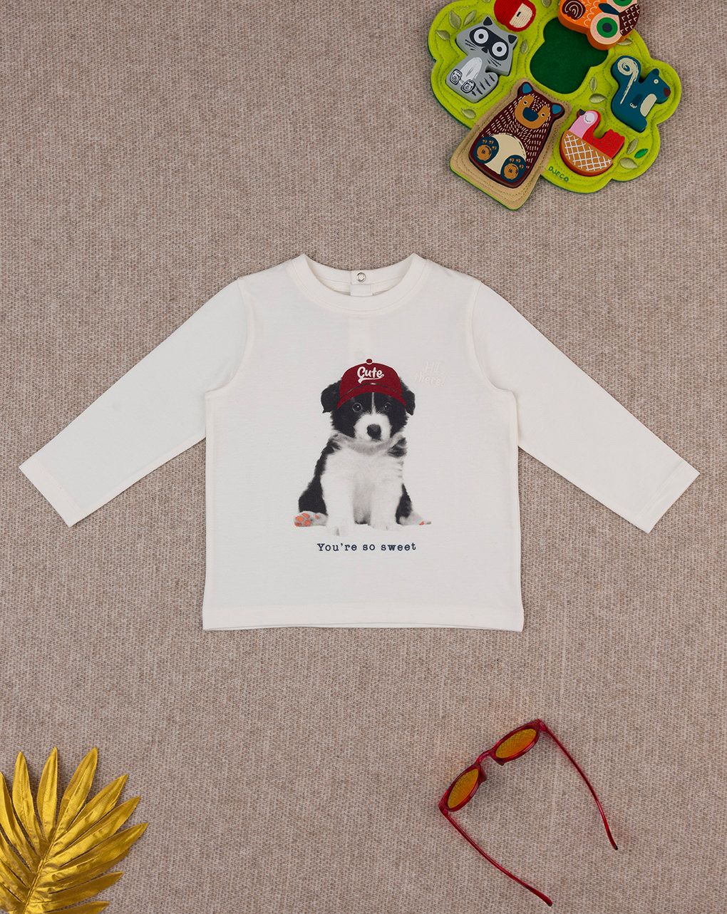 βρεφική μπλούζα λευκή sweet για αγόρι - Prénatal