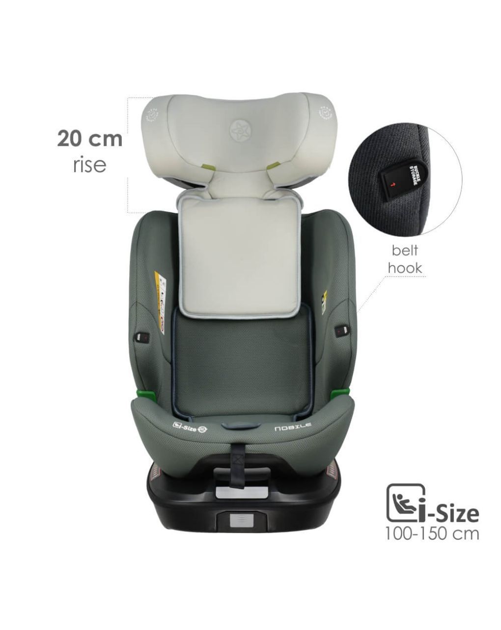 Bebe stars κάθισμα αυτοκινήτου nobile i-size 360° (40-150cm) olive 924-176 - Bebe Stars