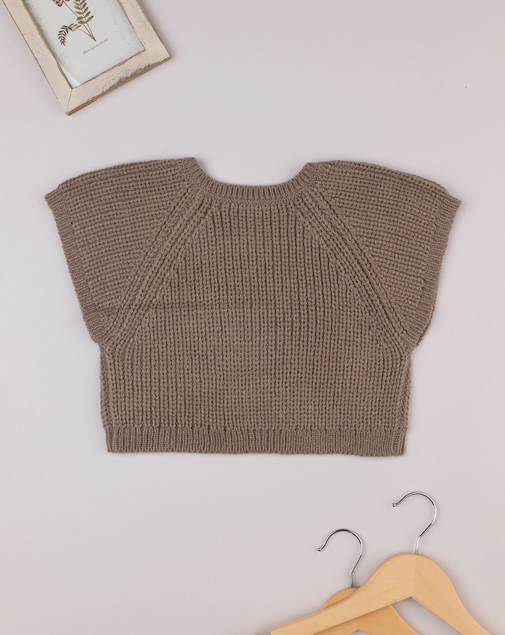 παιδικό πλεκτό γιλέκο καφέ για κορίτσι - Prénatal