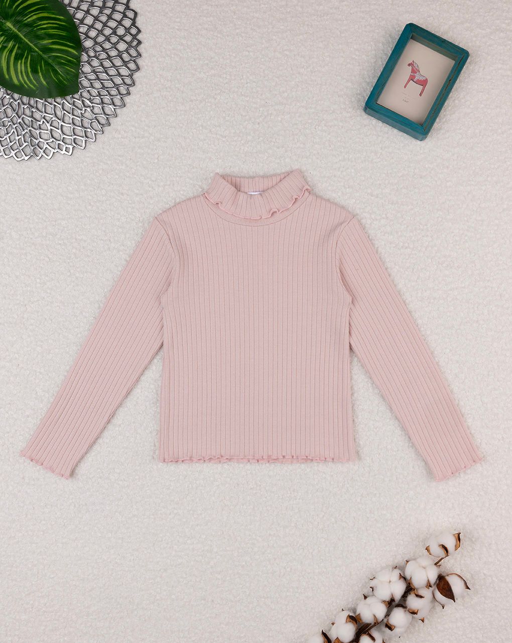 παιδική μπλούζα ζιβάγκο ριμπ ροζ για κορίτσι - Prénatal