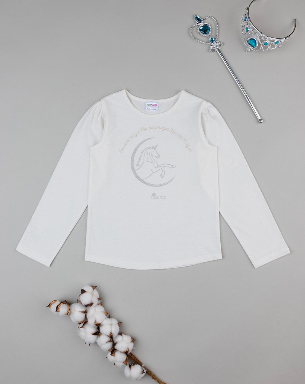 παιδική μπλούζα λευκή unicorn για κορίτσι - Prénatal