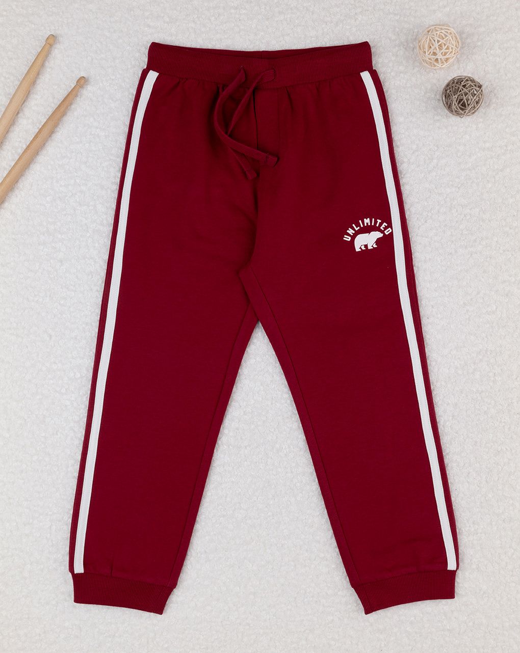 παιδικό παντελόνι φόρμας μπορντώ unlimited για αγόρι