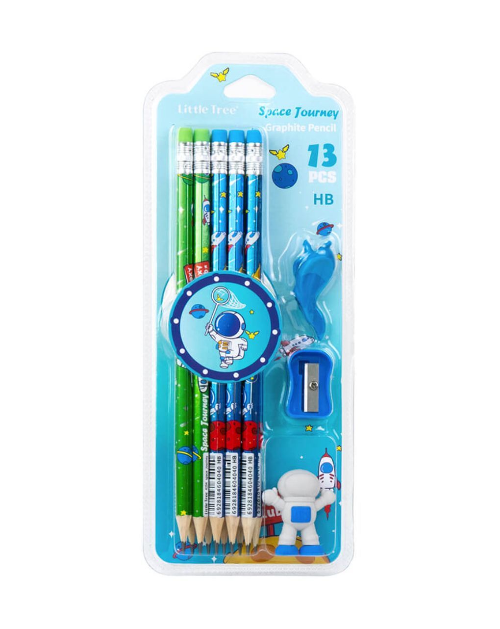 Space journey σετ 10 μολύβια με 2 γόμες ηβ (2 σχέδια), lt111005 - LITTLE TREE