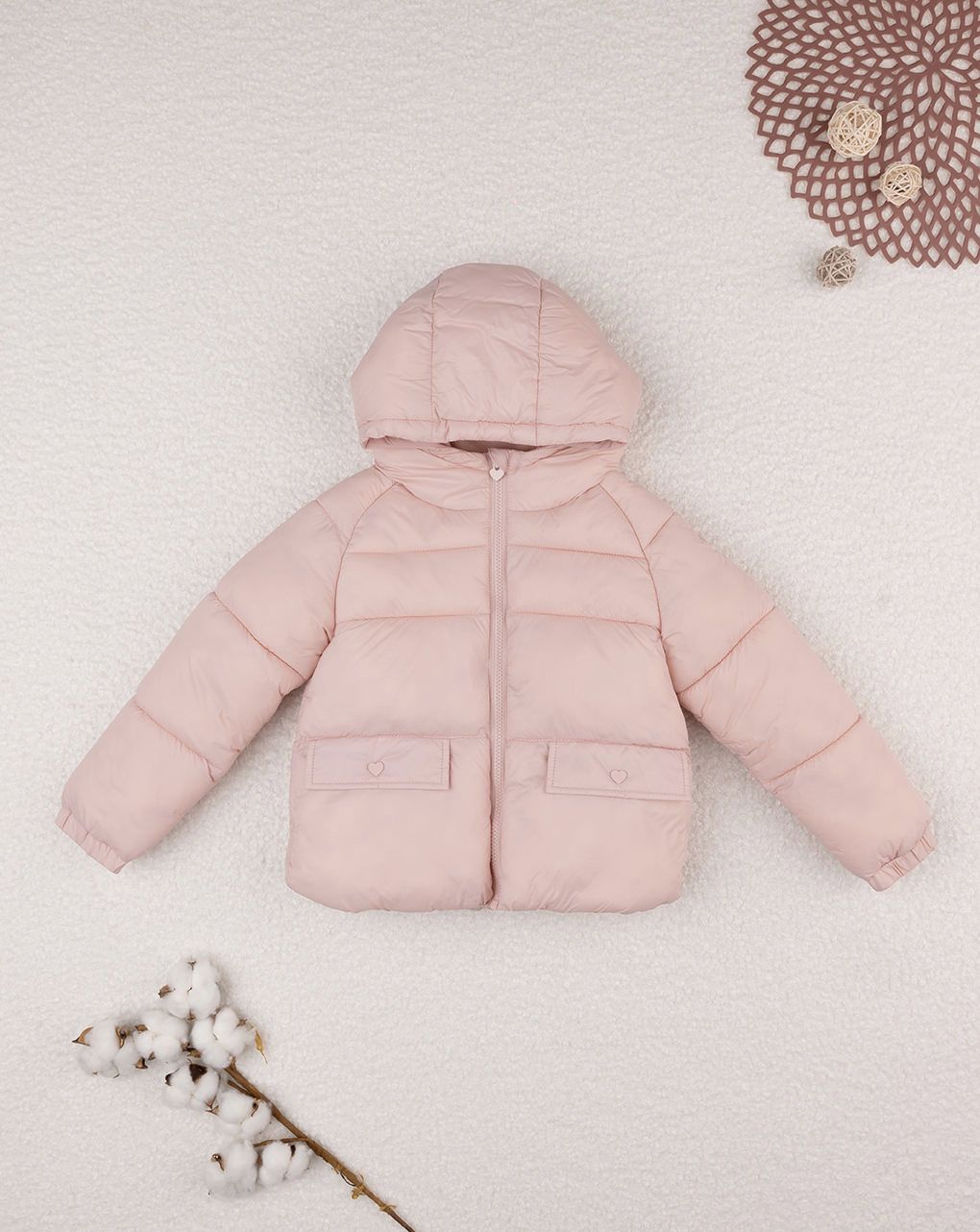 παιδικό μπουφάν puffer ροζ για κορίτσι - Prénatal