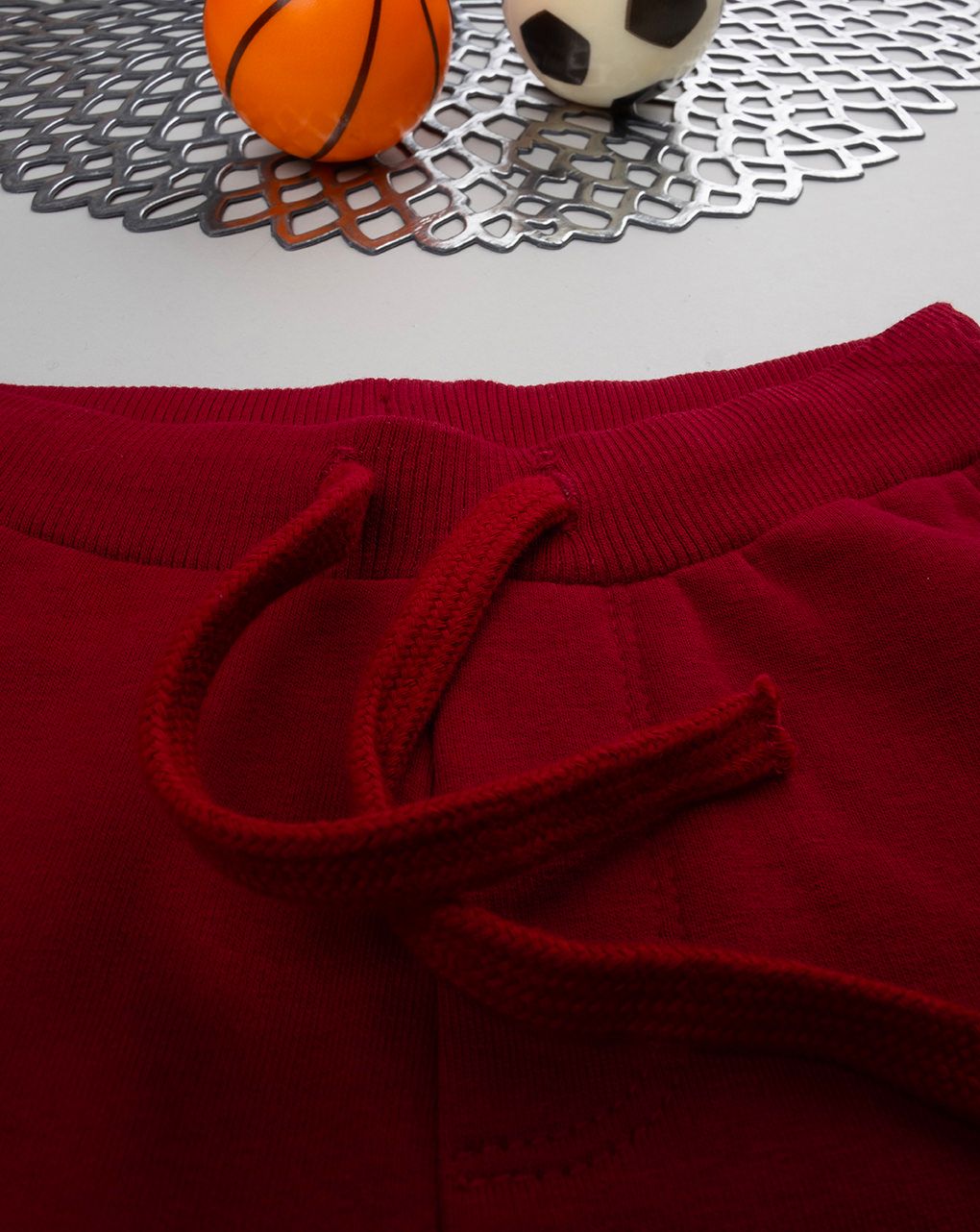 βρεφικό παντελόνι φούτερ μπορντώ με σκυλάκι για αγόρι - Prénatal