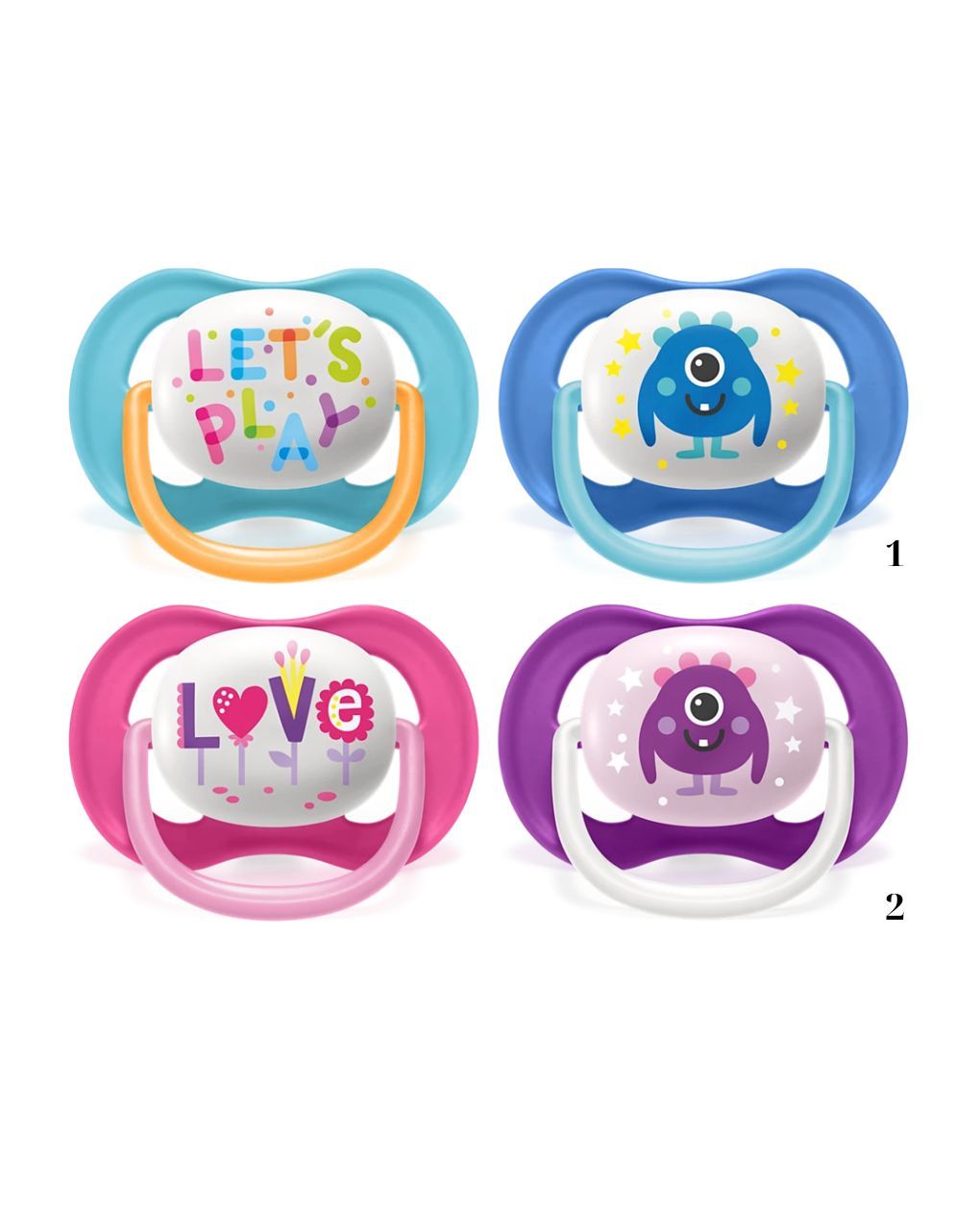 Philips avent πιπίλα ultra air happy 2τμχ, 6-18 μηνών scf080/10 (2 σχέδια)