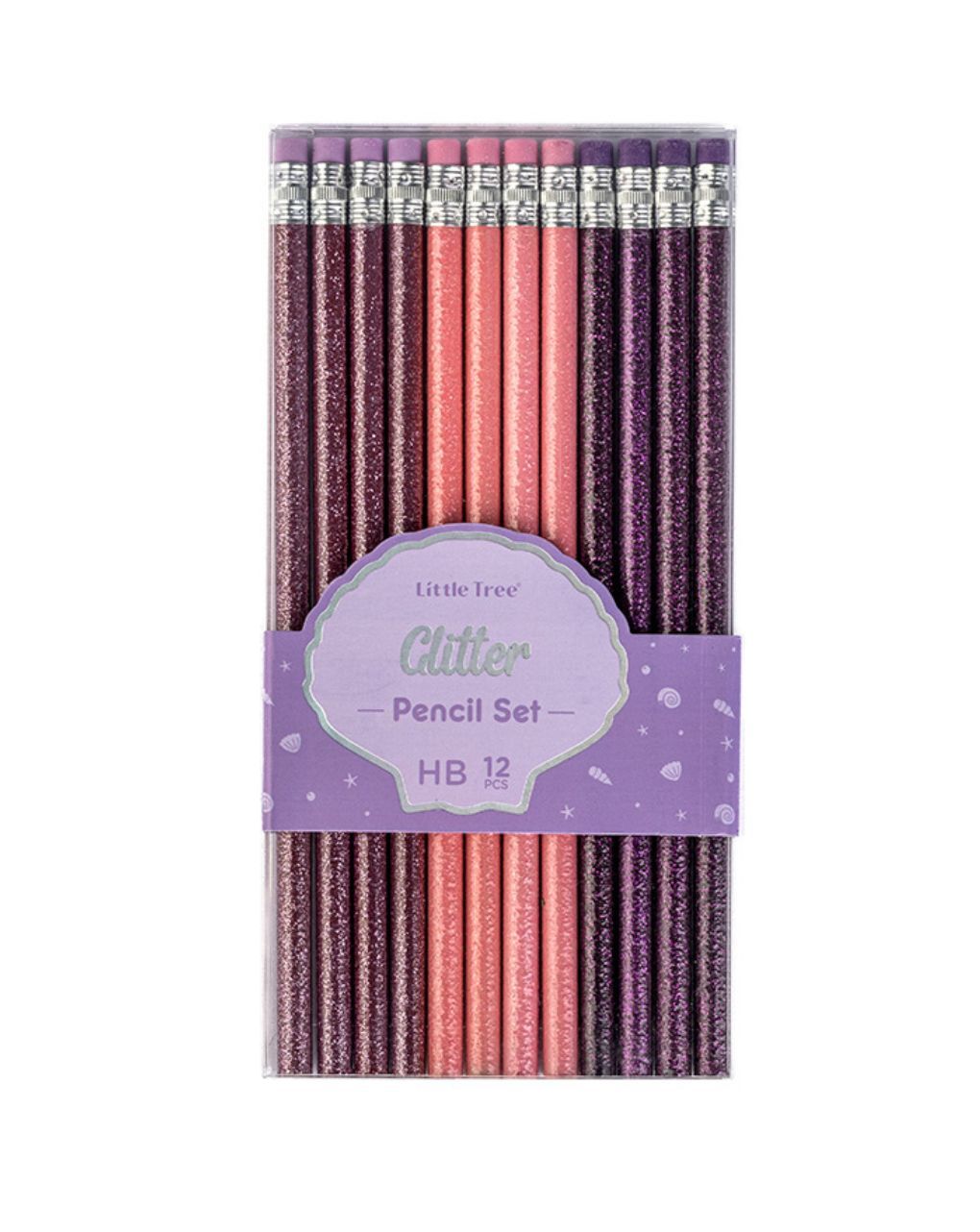Dreamy glitter set 12 μολύβια hbl (2 σχέδια), lt111229 - LITTLE TREE
