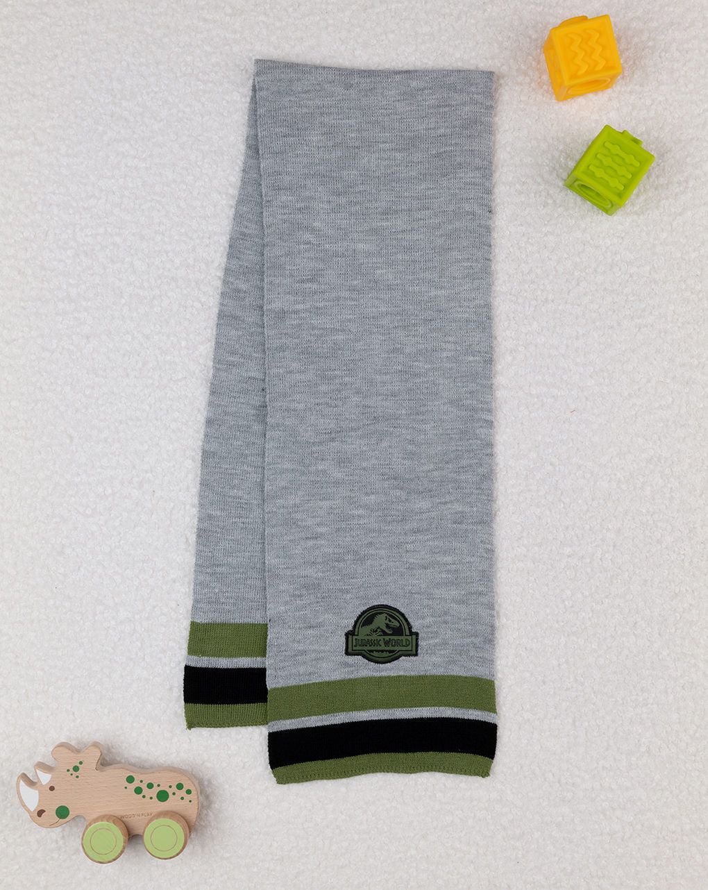 παιδικό κασκόλ γκρι jurassic world για αγόρι