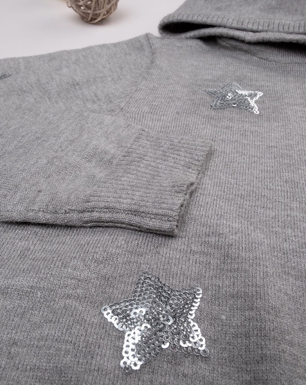 παιδικό πουλόβερ γκρι με αστεράκια για κορίτσι - Prénatal