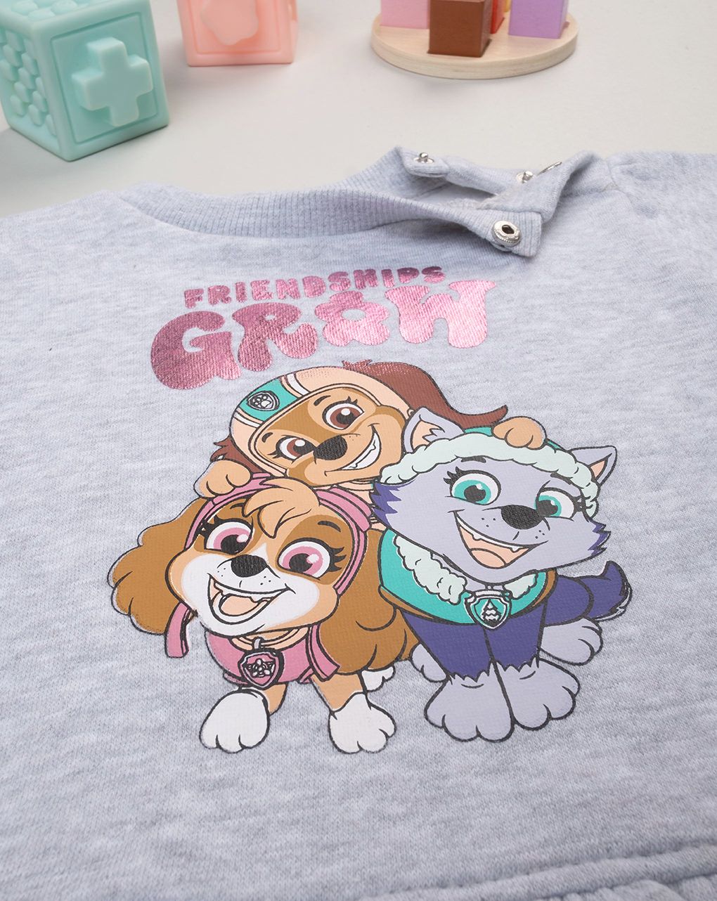 βρεφική μπλούζα φούτερ γκρι paw patrol για κορίτσι - Prénatal