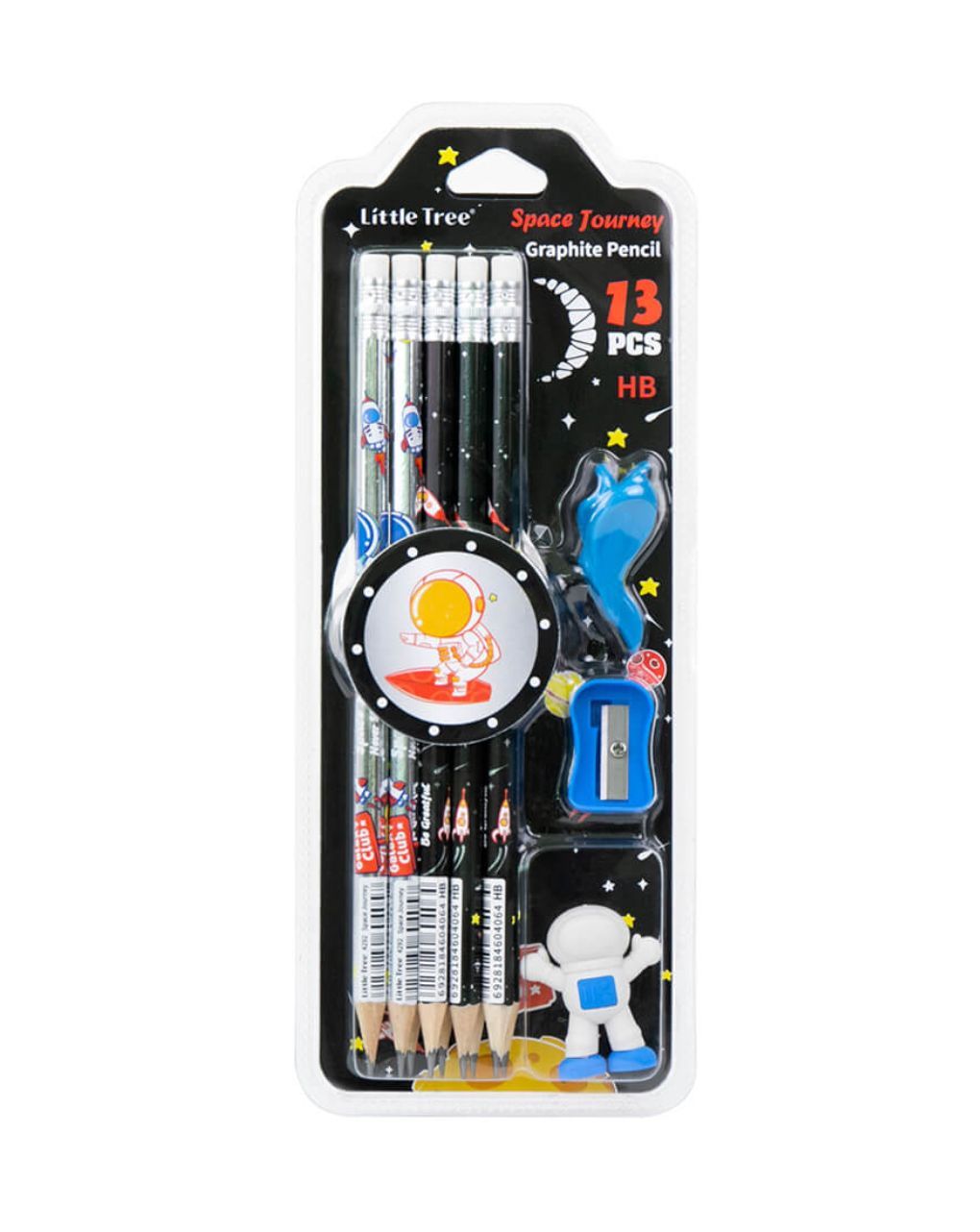 Space journey σετ 10 μολύβια με 2 γόμες ηβ (2 σχέδια), lt111005 - LITTLE TREE