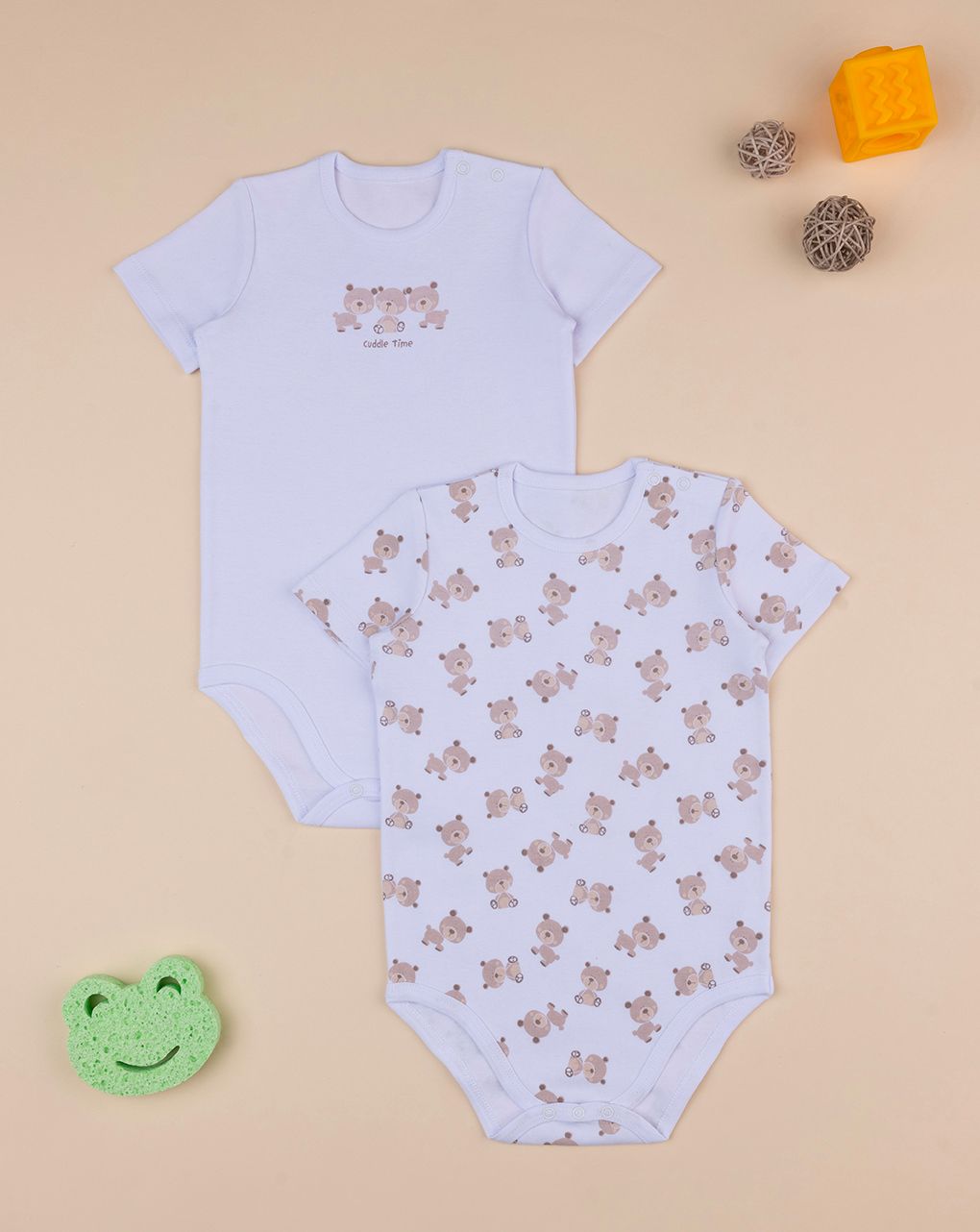βρεφικά κορμάκια με αρκουδάκια πακέτο x2 για αγόρι