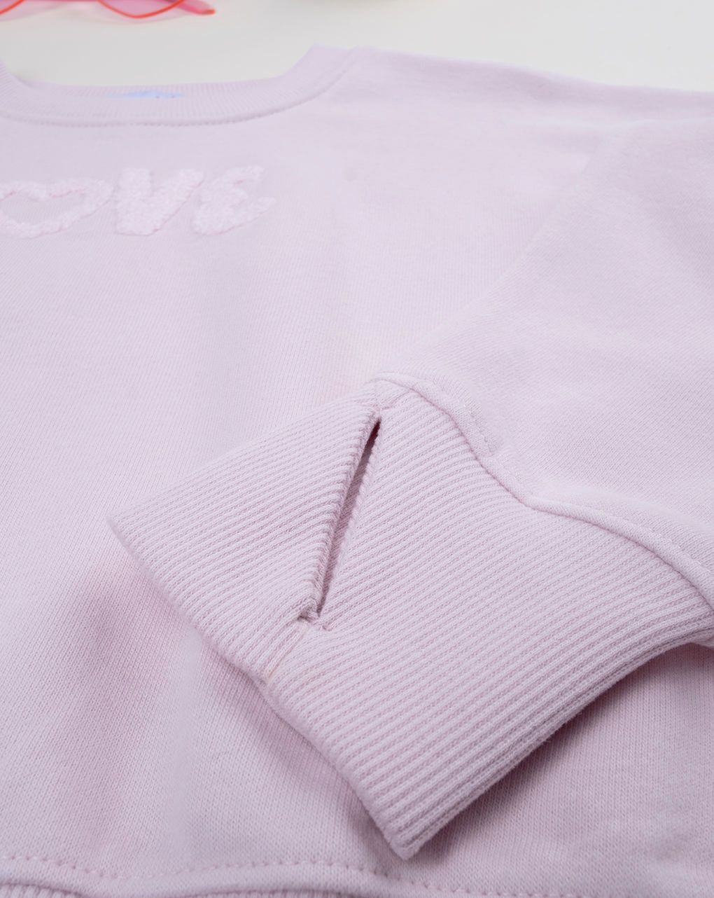 παιδική μπλούζα φούτερ ροζ love για κορίτσι - Prénatal