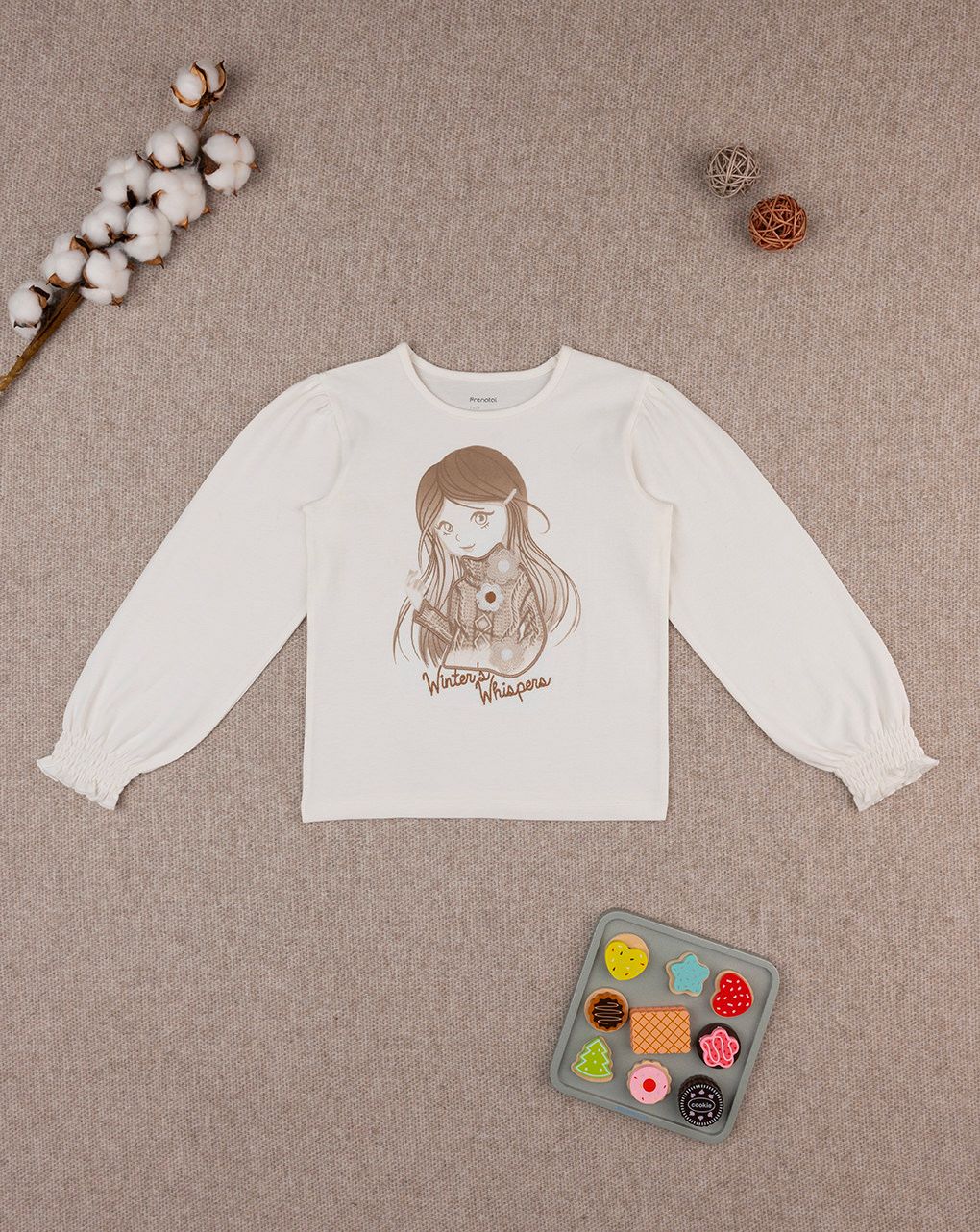 παιδική μπλούζα λευκή winter's whispers για κορίτσι - Prénatal