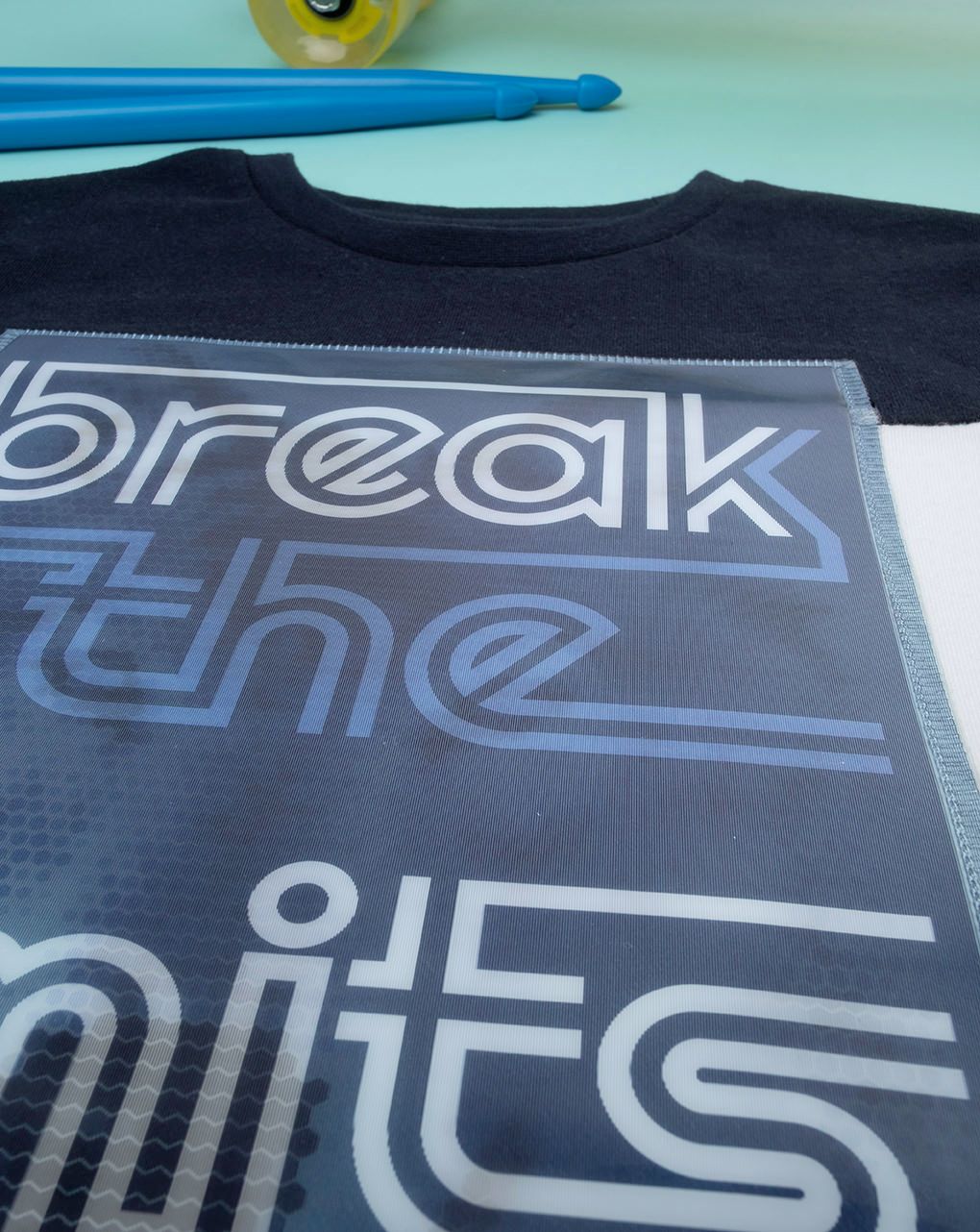 παιδική μπλούζα μπλε/λευκή limits για αγόρι - Prénatal