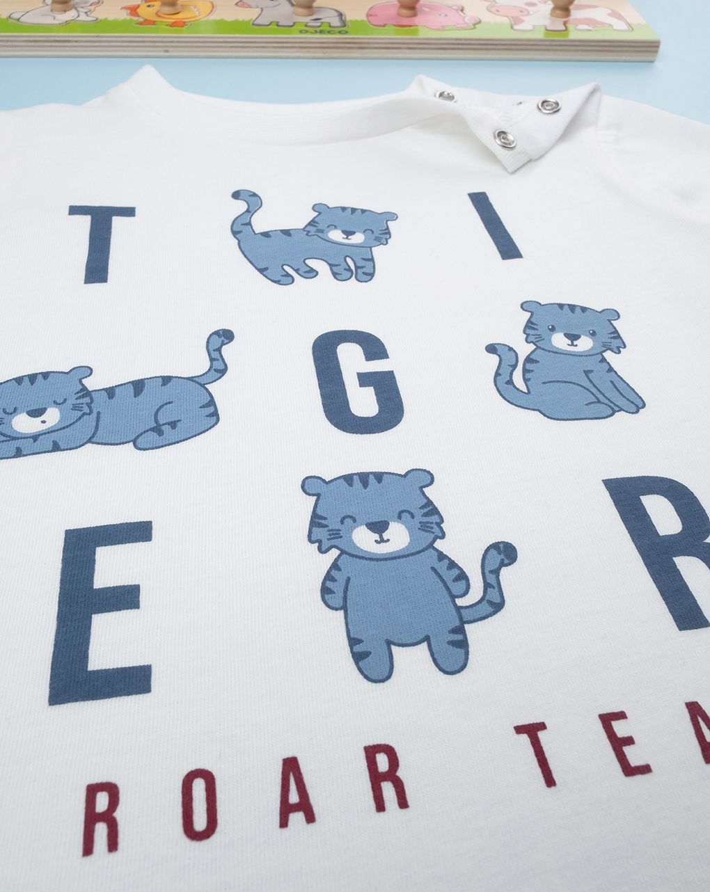 βρεφική μπλούζα λευκή tiger για αγόρι - Prénatal