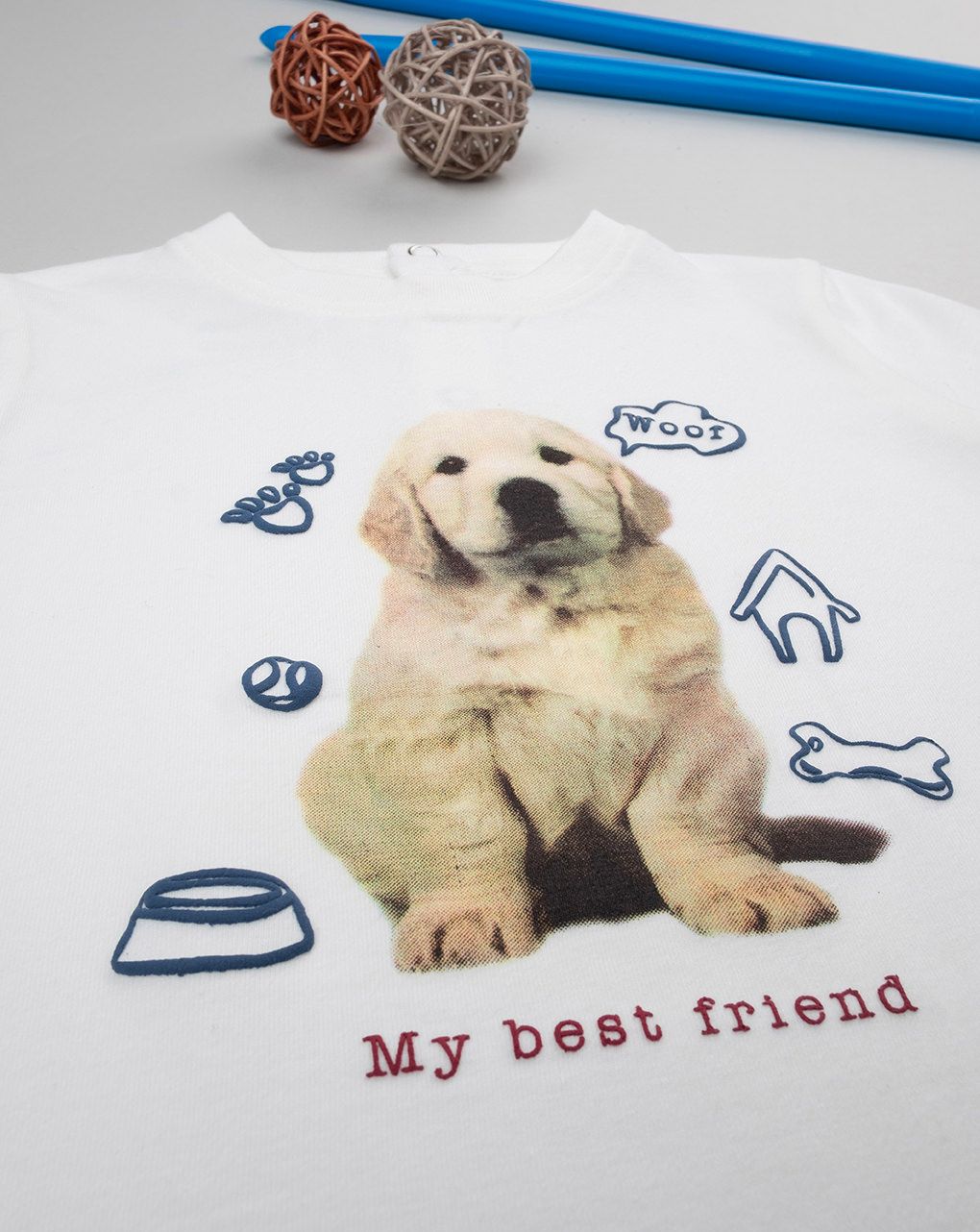 βρεφική μπλούζα λευκή best friend για αγόρι - Prénatal