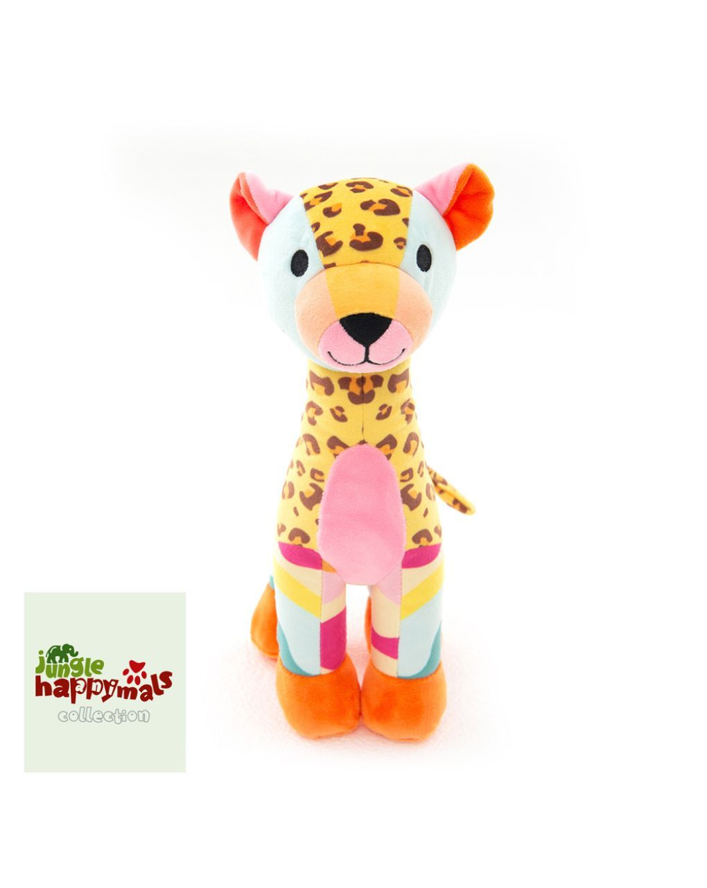 Happymals λούτρινα jungle world: λεοπάρδαλη, hj-003 - HAPPYMALS