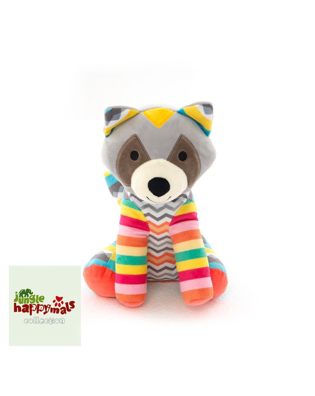 Happymals λούτρινο jungle world: ρακούν, hj-008 - HAPPYMALS