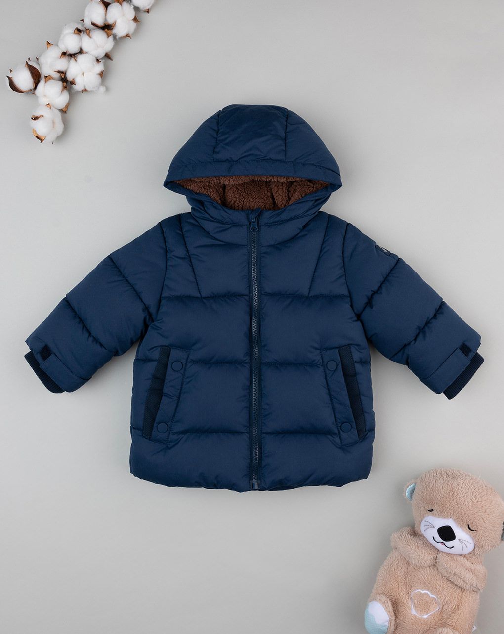 βρεφικό μπουφάν puffer μπλε για αγόρι - Prénatal