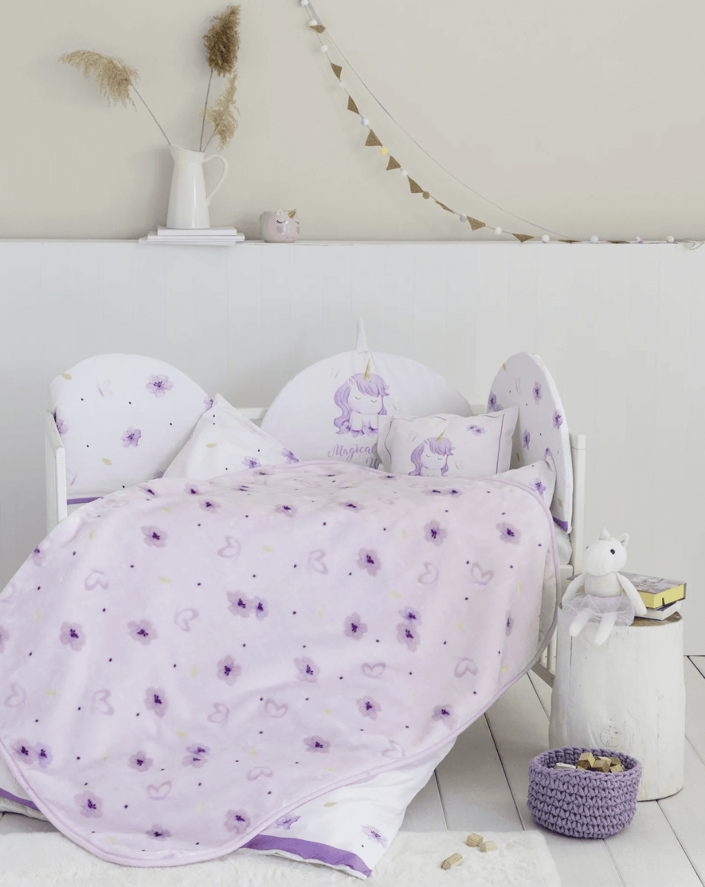 Nima home κουβέρτα βελουτέ κούνιας 110x140 magical unicorn 34013 - Nima