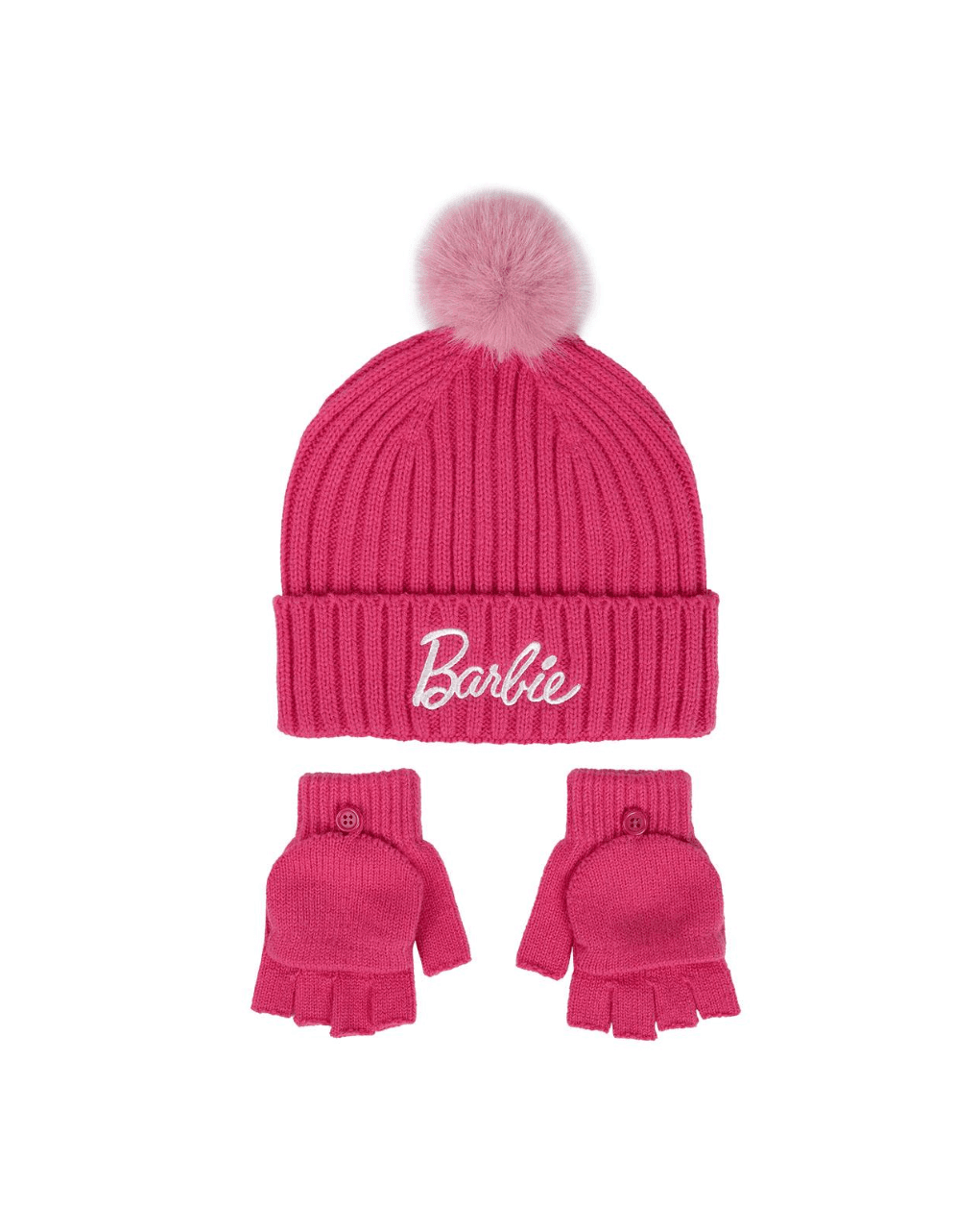 παιδικό σετ σκουφάκι και γάντια barbie για κορίτσι 2200010278