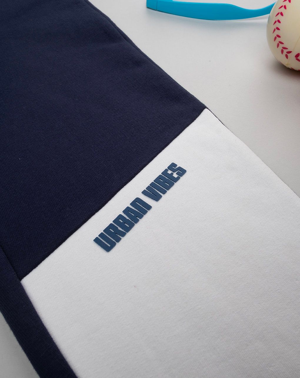 παιδικό παντελόνι φόρμα μπλε/λευκό urban vibes για αγόρι - Prénatal