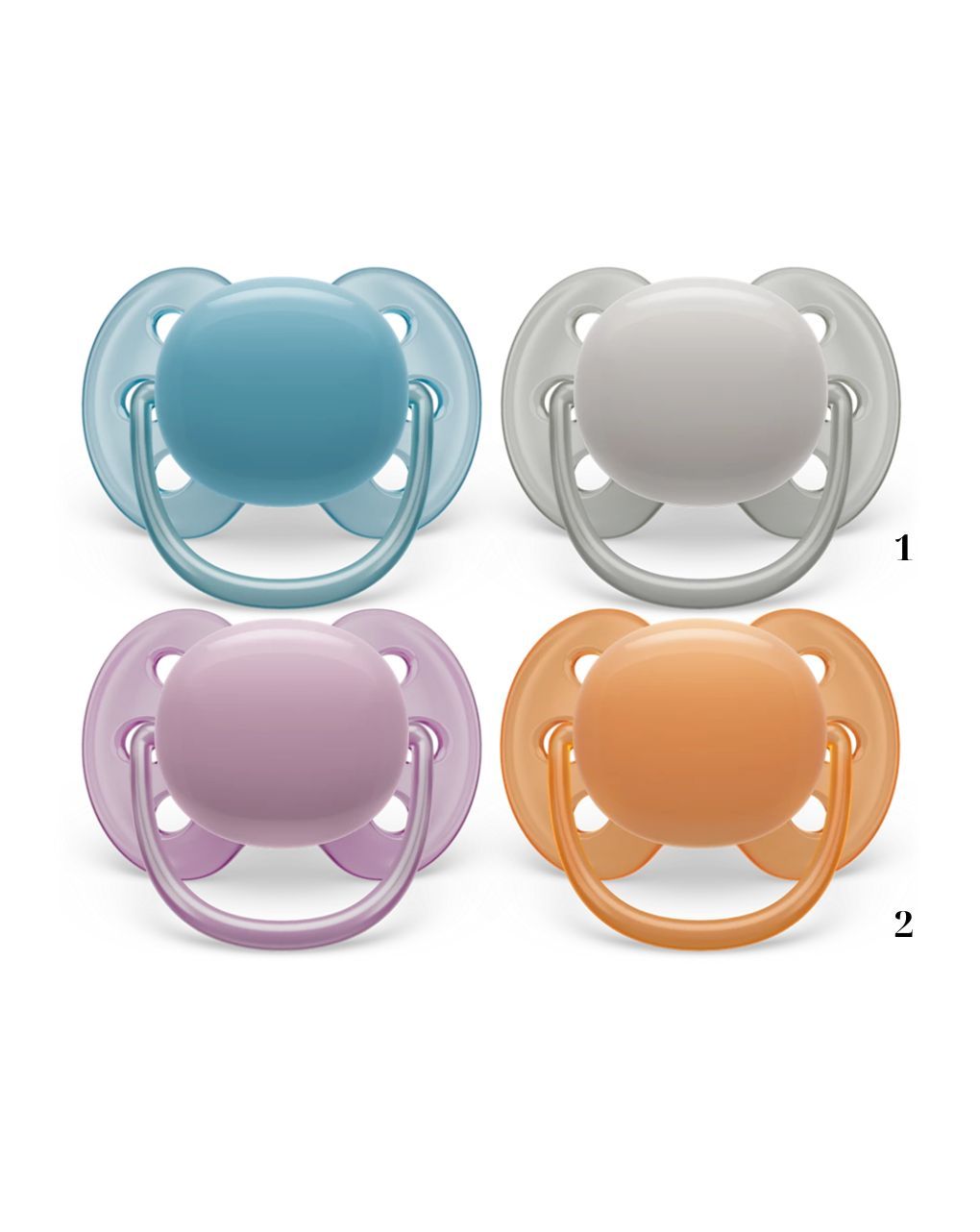 Philips avent πιπίλα ultra soft 2τμχ 6-18m (2 σχέδια), scf091/34