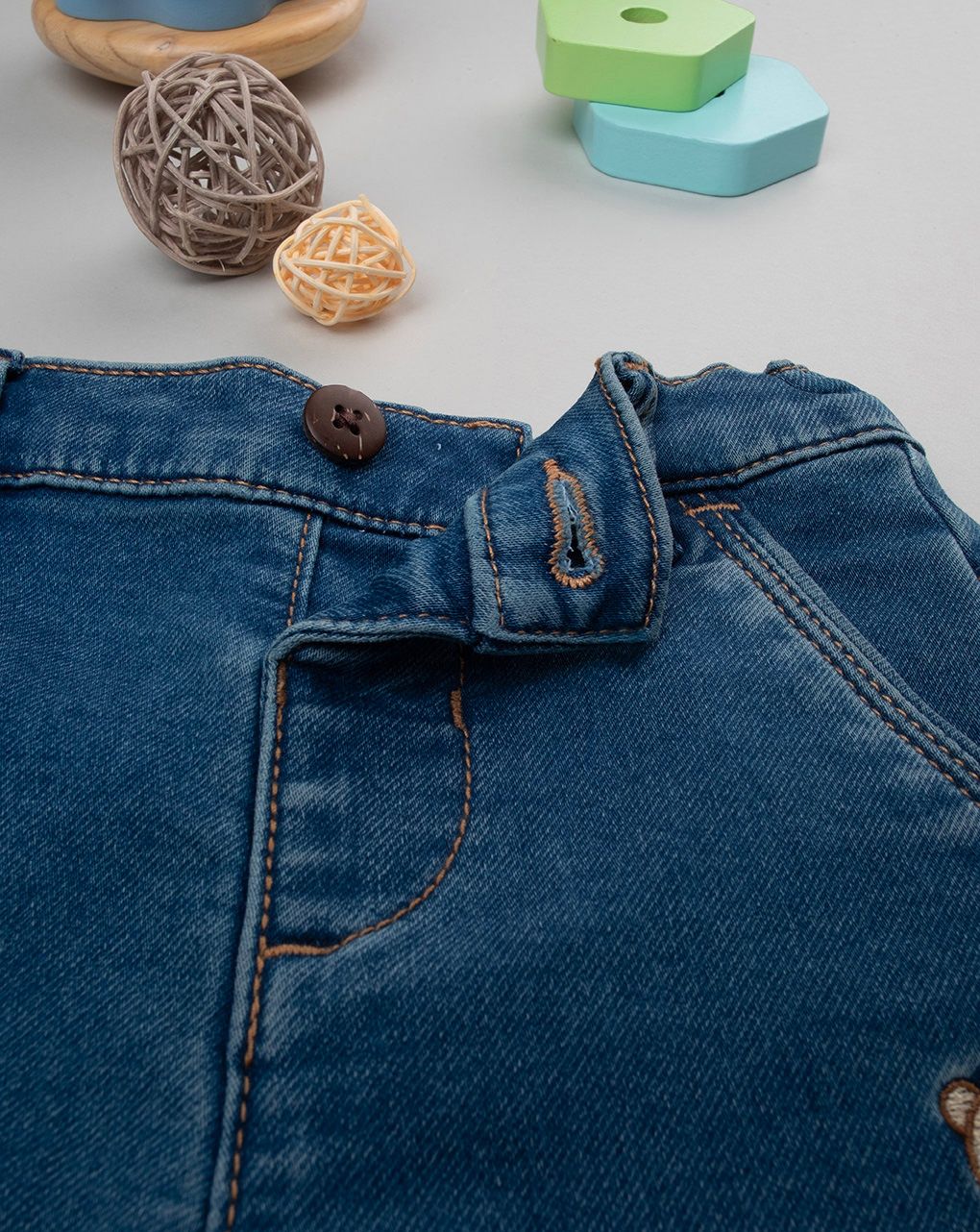 βρεφικό τζιν παντελόνι μπλε teddy για αγόρι - Prénatal