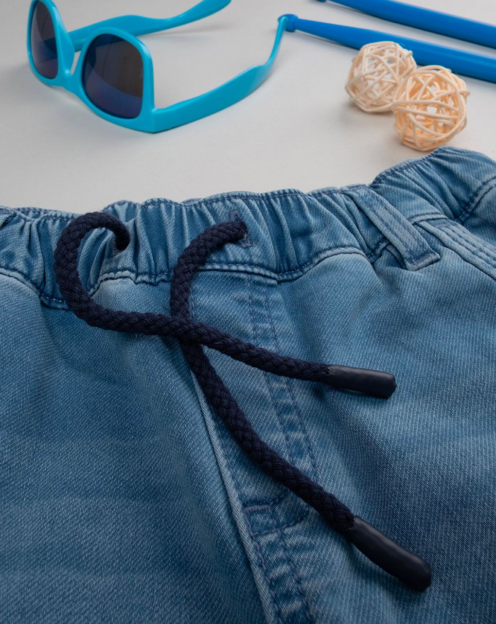 παιδικό τζιν παντελόνι cargo μπλε ανοιχτό για αγόρι - Prénatal