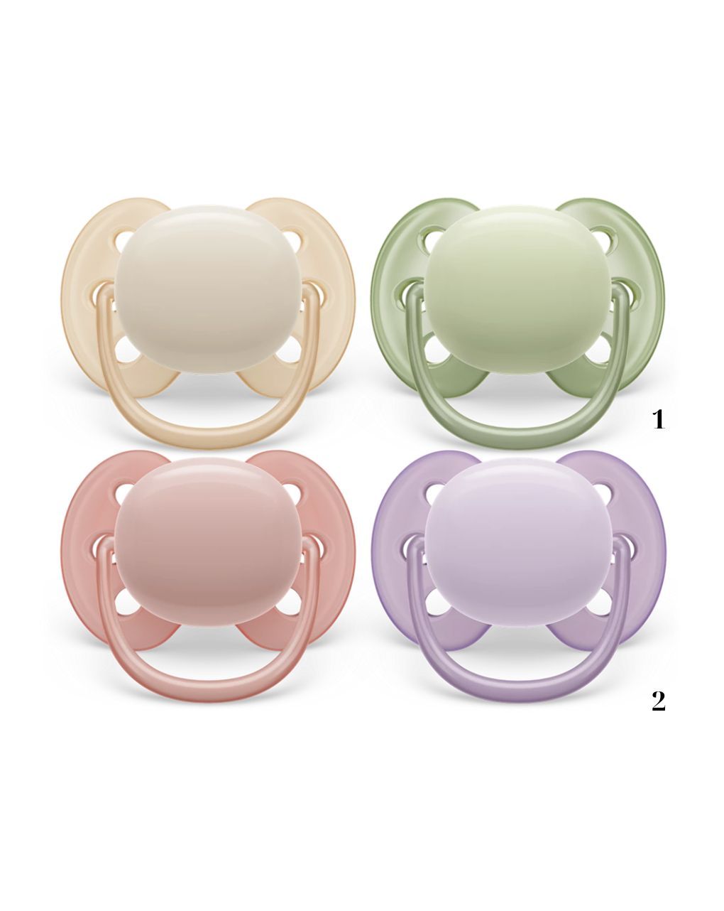 Philips avent πιπίλα ultra soft 2τμχ 0-6m (2 σχέδια), scf091/32