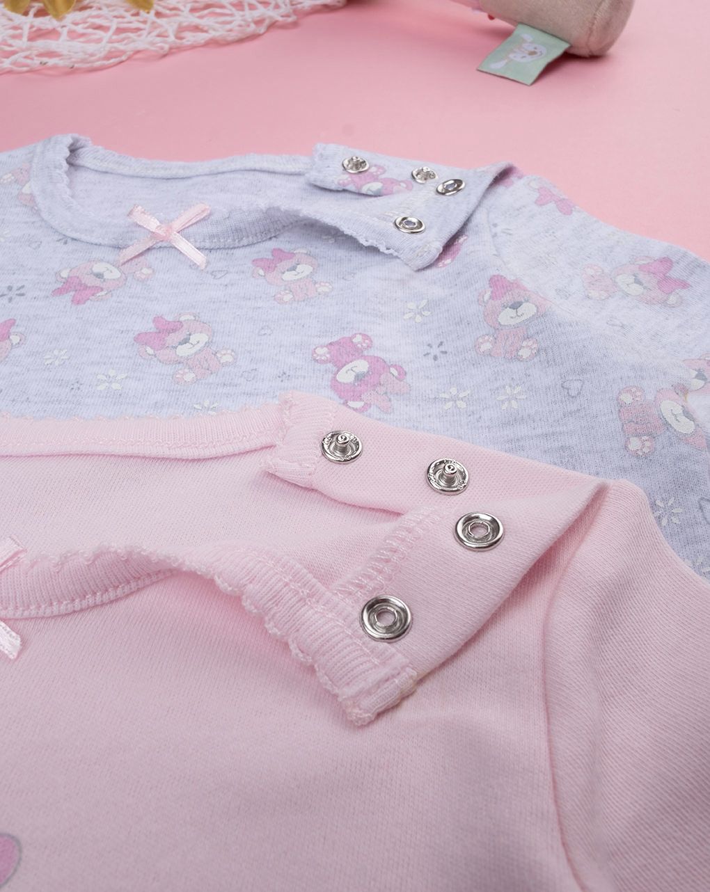 βρεφικά κορμάκια με αρκουδάκια πακέτο x2 για κορίτσι - Prénatal